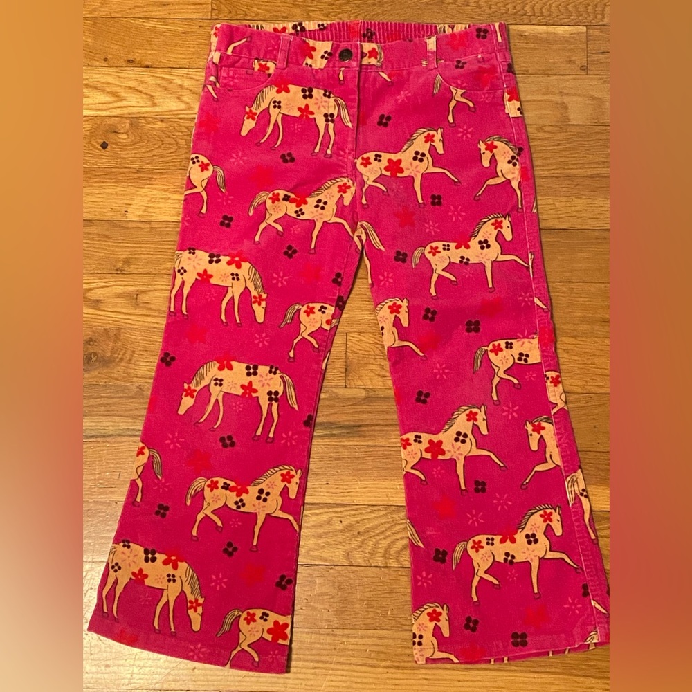 WHITE LABEL Lilly Pulitzer Girls (size 6) Corduroy pink equestrian print pants